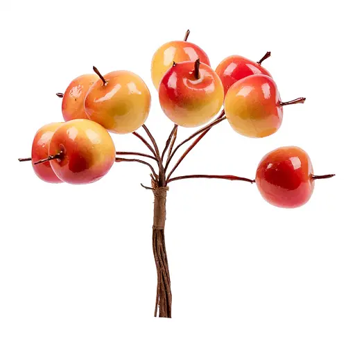 Яблука декоративні Yes! Fun, 20 мм, 9 шт. в пучку, жовті, глянцеві