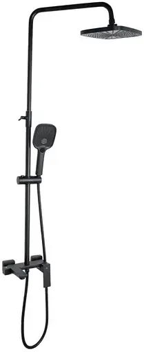 Душевая система универсальная Qtap Gemini Black Matt с изливом QTGEM111BLM45686 - фото 1