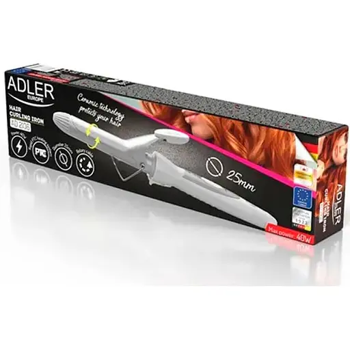 Керамічна плойка Adler AD 2106 конусна 25 мм 40Вт - фото 1