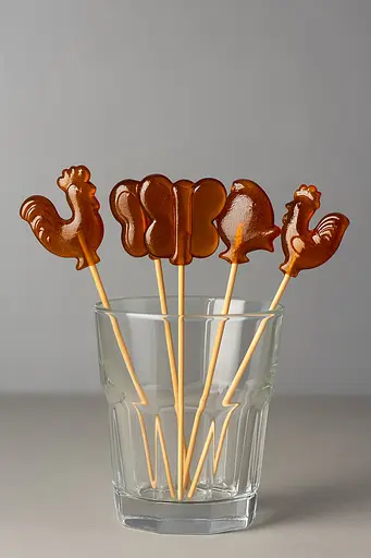 Форма для приготовления карамели леденцов и конфет "Бабочки и Курочки" с палочками, ХЕАЗ 81833 - фото 3