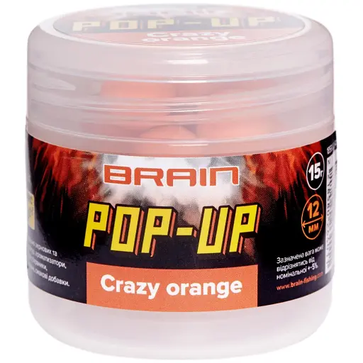 Бойли Brain Pop-Up F1 Crazy Orange (апельсин) 12 mm 15 g