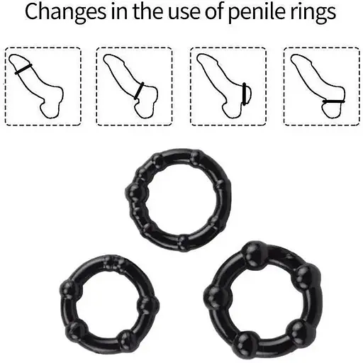 Кільце ерекційне Stay Hard Wo-sex ring набір кілець 3 шт - фото 3