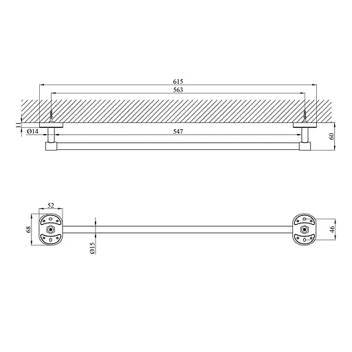 Тримач для рушника Kroner KRM Elbe - ACC2901 CV022847 Хром - фото 2