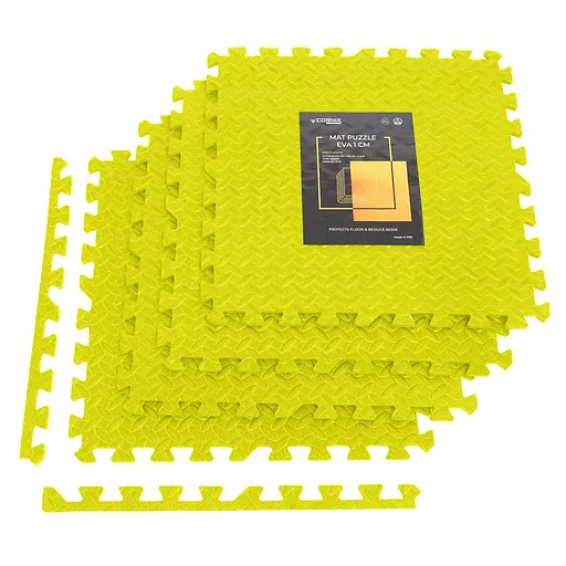 Мат-пазл (ласточкин хвост) Cornix Mat Puzzle EVA 120 x 120 x 1 cм XR-0236 Yellow - фото 1