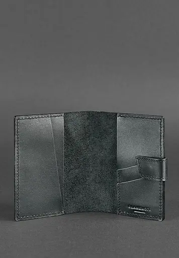 Шкіряна обкладинка для паспорта 4.0 чорна - фото 4