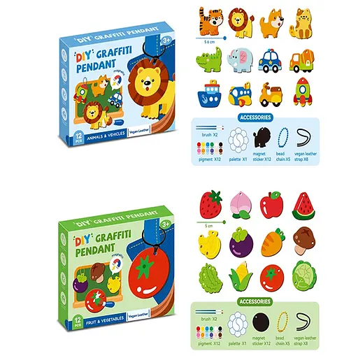 Набір для творчості, магніти, 12 шт., декор, фарби 12 кольорів - фото 6