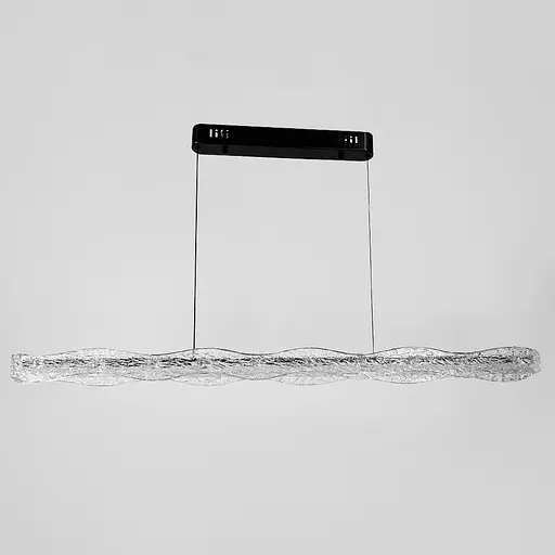Люстра с удлиненным подвесным корпусом из волнистого рельефного акрила 120 см Line F | Ст. MJ373-L1200 BK - фото 8