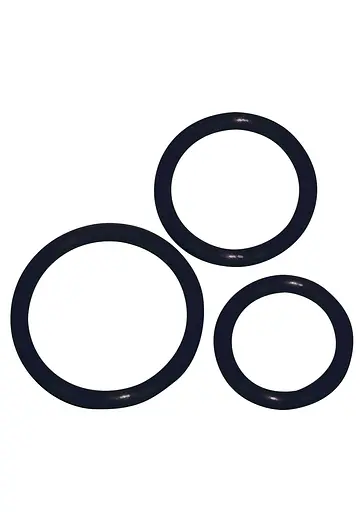 Набор эрекционных колец You2Toys Cock Ring Set 3 шт. черный - фото 3