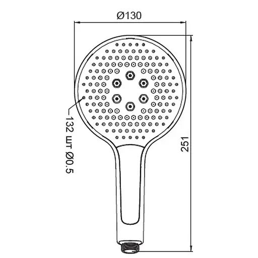 Ручний душ Koer 3 режими KP-0401-05 KR4981, Чорний матовий - фото 2