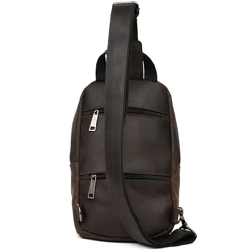 Рюкзак слинг кожаный с передним карманом для телефона TARWA 29х17х8 см sum0028233 - фото 2