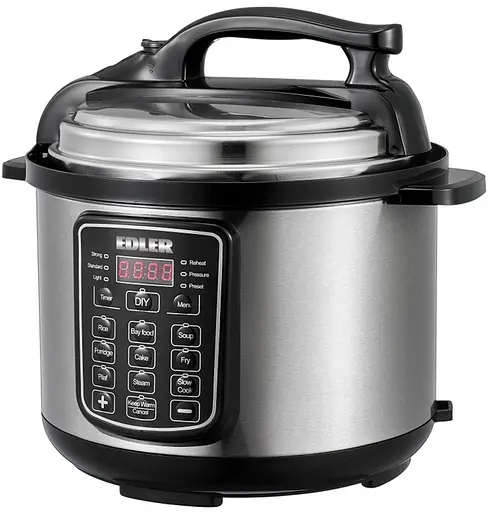 Мультиварка-скороварка Edler ED-PC1806 Black/Silver 900W кнопкове управління чаша 5л дисплей 16 програм - фото 2