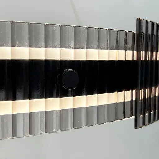 Черная кольцевая люстра с графитовыми пластинами Ø 60 см Ст. MJ 233-600 BK Line F - фото 5