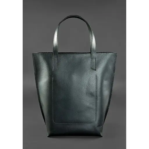 Шкіряна жіноча сумка шоппер D.D. чорна - фото 1