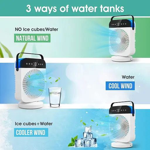 Осцилирующий мини-мобильный настольный вентилятор - фото 4