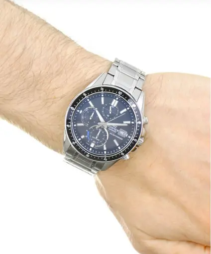 Часы наручные мужские стальные кварцевые качественные оригинальные Casio Edifice EFS-S510D-1AVUEF - фото 2