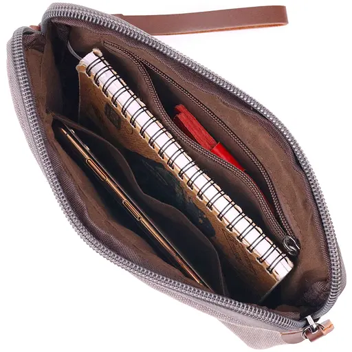 Чоловічий місткий барсек з текстилю 24х16х3 см Vintage 24х16х3 см sum0021446 - фото 5