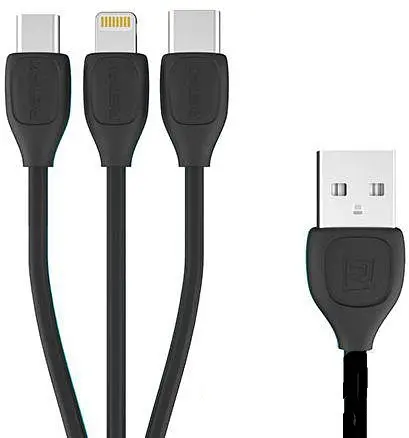 Кабель combo Micro USB+Lightning+Type-C Remax Lesu RC -050th - фото 1
