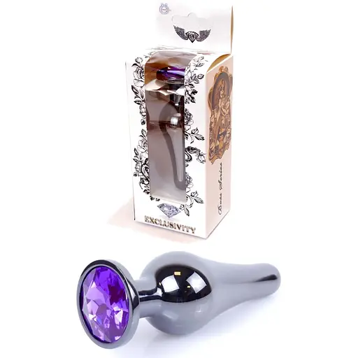 Анальна пробка Boss Of Toys Boss Series - Jewellery Dark Silver Butt Plug Purple, BS6400061, Срібний / Фіолетовий - фото 3