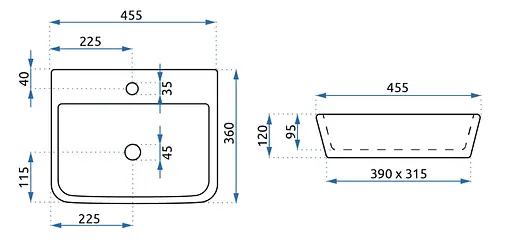 Умивальник Rea Remi white накладний підвісний REA-U6961, Білий - фото 6