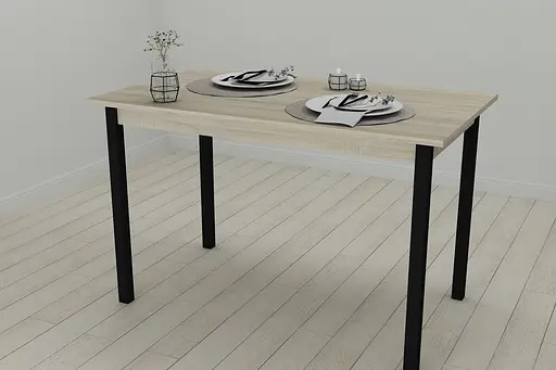 Кухонный стол Ferrum-decor Марио 75x120x60 Черный ДСП Сонома 16мм (FRD-106324) - фото 2