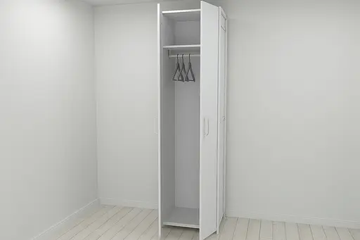 Шкаф Гардероб Уни секция 6 серии Конект Ferrum-decor 220x60x50см Белый металл ДСП Белый 16 мм (FRD-104579)