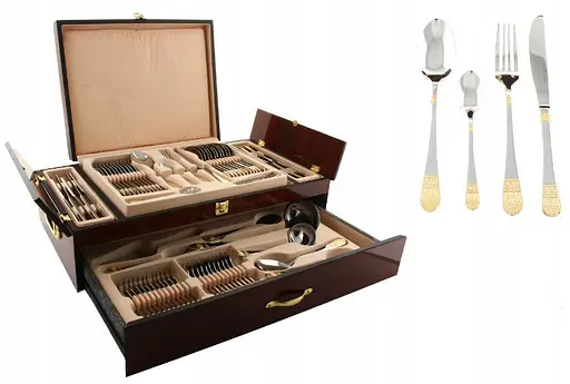 Набор столовых приборов Versace 72 EL LV-9723 на 12 персон в подарочном чемодане 72 предмета - фото 5