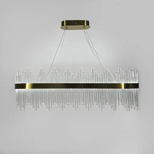 Видовжена підвісна люстра у латунному корпусі 100х40х32 см | Line F | Арт. J881-1000 L AB - фото 6