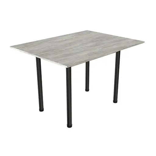 Обідній стіл-формер розкладний Берта Ferrum-decor 750x1400x900 Чорний метал ДСП Бетон 16 мм (FRD-105184)