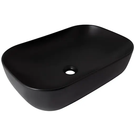 Раковина накладна Qtap Robin 600x390x150 мм, Matt Black, прямокутна, без донного клапана QT132143PMBMBN - фото 1