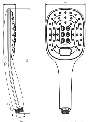 Ручной душ Omnires Davis black DAVIS-RBL, Черный матовый - фото 4