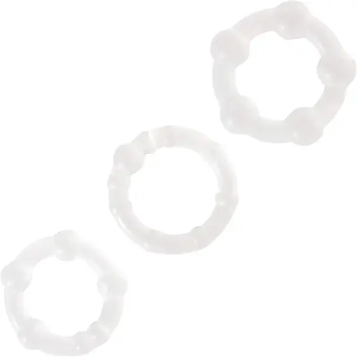 Набор эрекционных колец Lovetoy Triple Beaded Ring Set 3 шт. прозрачный