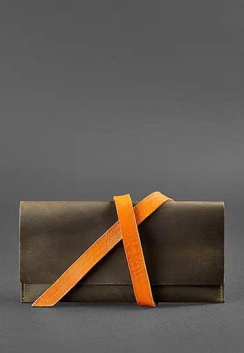 Кожаный тревел-кейс Voyager 1.0 темно-коричневый с оранжевым. - фото 2