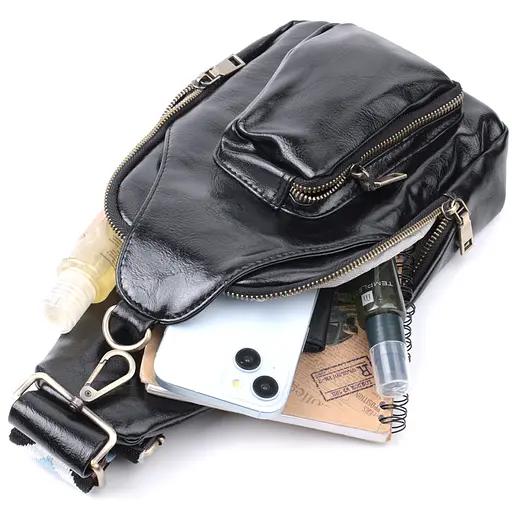 Женская сумка Vintage из экокожи с акцентом на текстильную лямку 18х33х10 см sum0026970 - фото 7