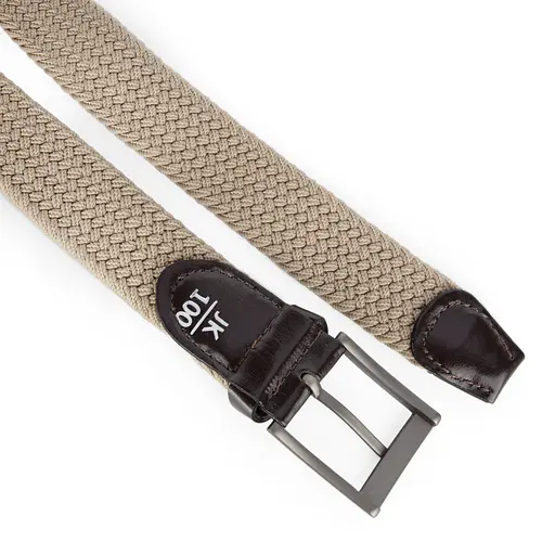 Ремень-резинка мужской JK-35007 (110 см) бежевый плетеный - фото 3