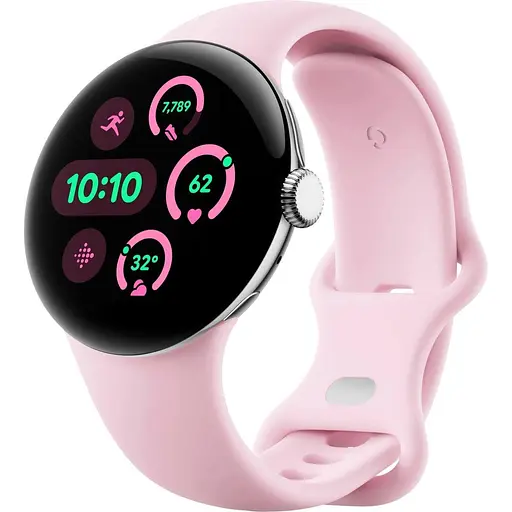 Smart Watch Google Pixel Watch 3 41mm Bluetooth / WiFi Polished Silver/Rose Quartz Band Global