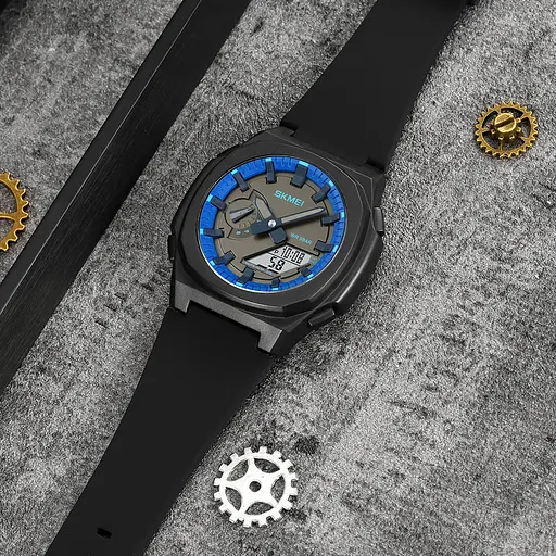 Наручний годинник чоловічий 2091BKBUWT Black-Blue-White Skmei acs0030300 - фото 4