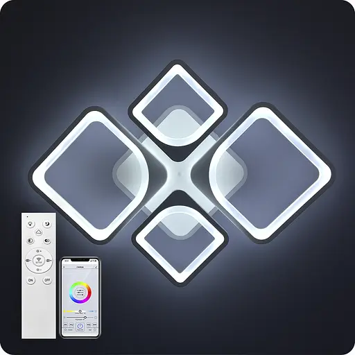 Люстра светодиодная 517 Light 3color с пультом 120Вт Белый (01672) - фото 11