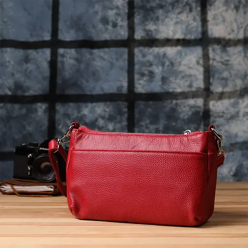 Женская кожаная сумка Vintage с двумя удобными ремешками 25х16х8 см sum0027524 - фото 10