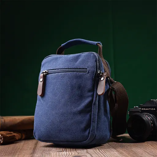 Зручна невелика чоловіча сумка із щільного текстилю Vintage 14,5х19х10,5 см sum0028980 - фото 10