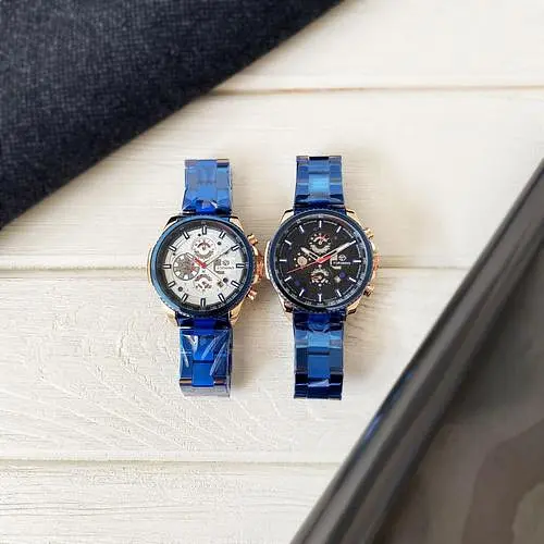 Наручний годинник чоловічий 6909 Blue-Cuprum-White Forsining acs0031391 - фото 6