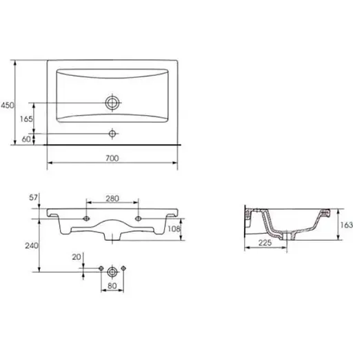 Умывальник мебельный Cersanit Como 70 см K32-015 30412 - фото 4
