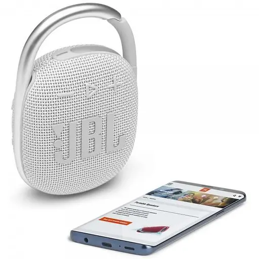 Портативна колонка JBL Clip 4 White (JBLCLIP4WHT) - фото 2
