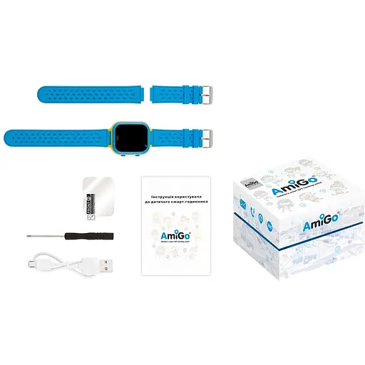 Smart Watch AmiGo GO009 GLORY Camera+LED WIFI Blue-Yellow RU UCRF - фото 4
