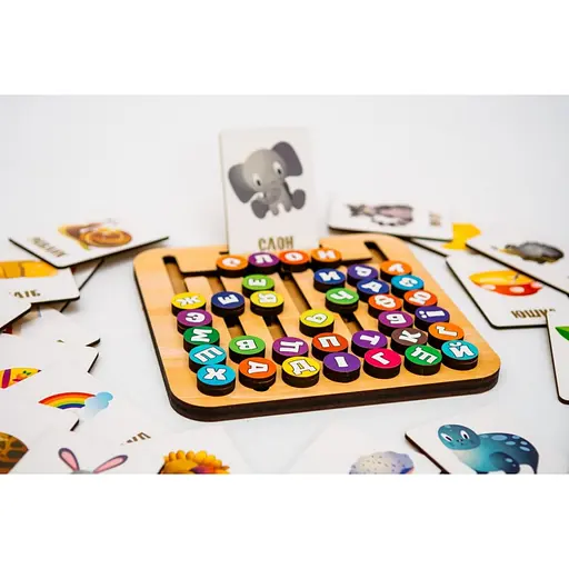 Дерев’яна іграшка монтессорі "Абетка лабіринт" PuzzleOK Puz-72859, 25 карт 35 букв - фото 5