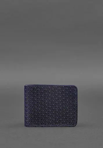 Кожаный портмоне 4.4 (с зажимом) синий Crazy Horse карбон - фото 2