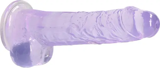 Фалоімітатор Realrock Crystal Clear Dildo Realistic 8 21 см фіолетовий - фото 3