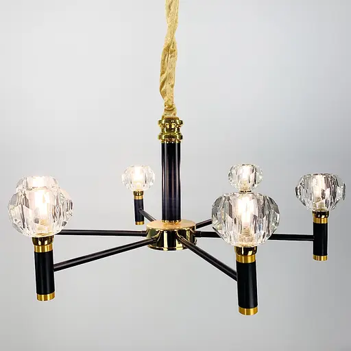 Элегантная люстра на 6 ламп со стеклянными плафонами Ст. H 9860/6 | Line F - фото 5