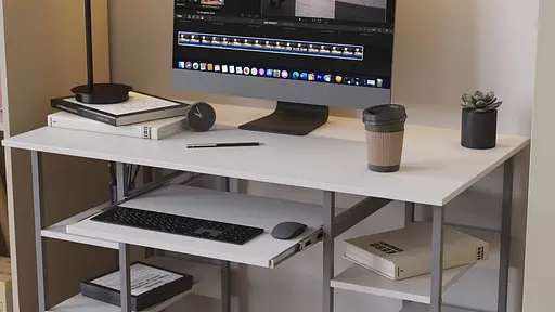 Комп'ютерний стіл Ferrum-decor Тім 75x120x60 сірий ДСП Білий 32мм (FRD-102463)