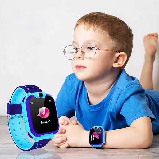 Подарунковий дитячий розумний смарт-годинник Smart Baby Watch Q12 (В-5) з SIM-картою кнопкою SOS камерою і GPS Синій - фото 2