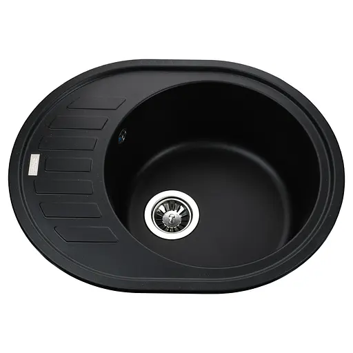 Кухонна мийка гранітна Globus Lux Arno чорний 620x500мм-А0002, Чорний - фото 1